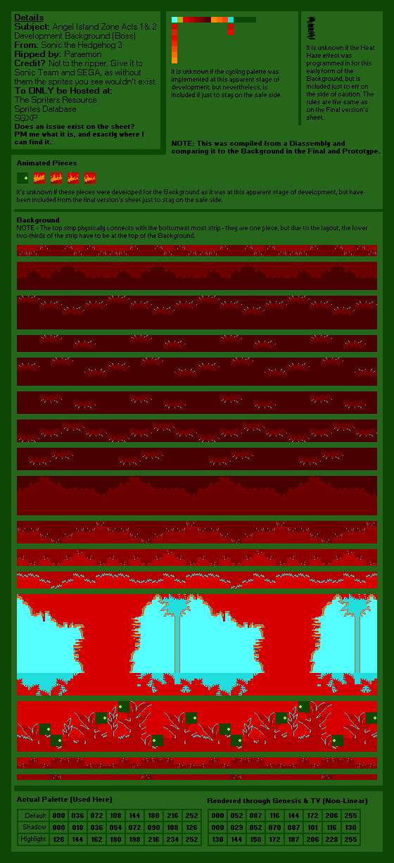 Angel Island Zone Act 2 (Bomber & Boss) Development Background (S3)