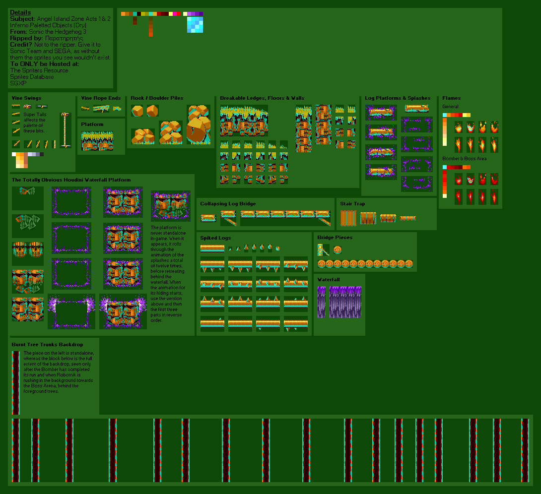 Angel Island Zone (Burning Area, Dry) Objects (S3)