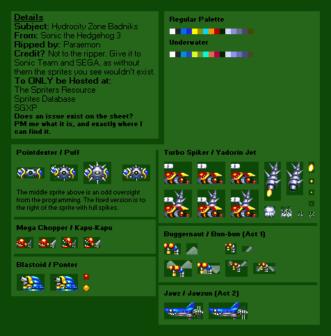Badniks (Hydrocity Zone) (S3)
