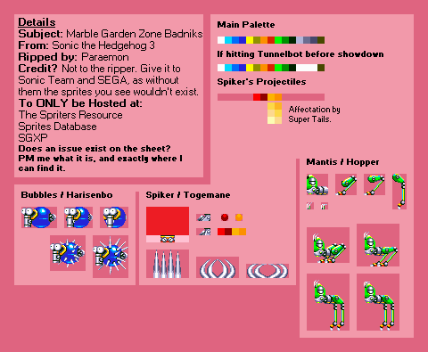 Badniks (Marble Garden Zone) (S3)