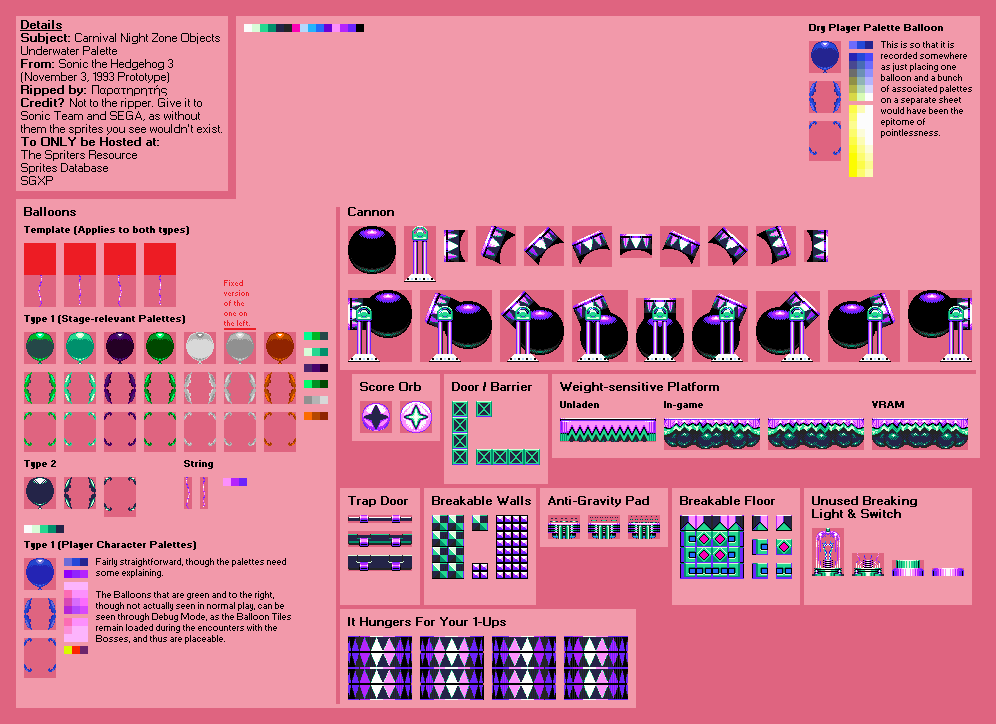 Carnival Night Zone Objects (Underwater) (S3 Prototype)