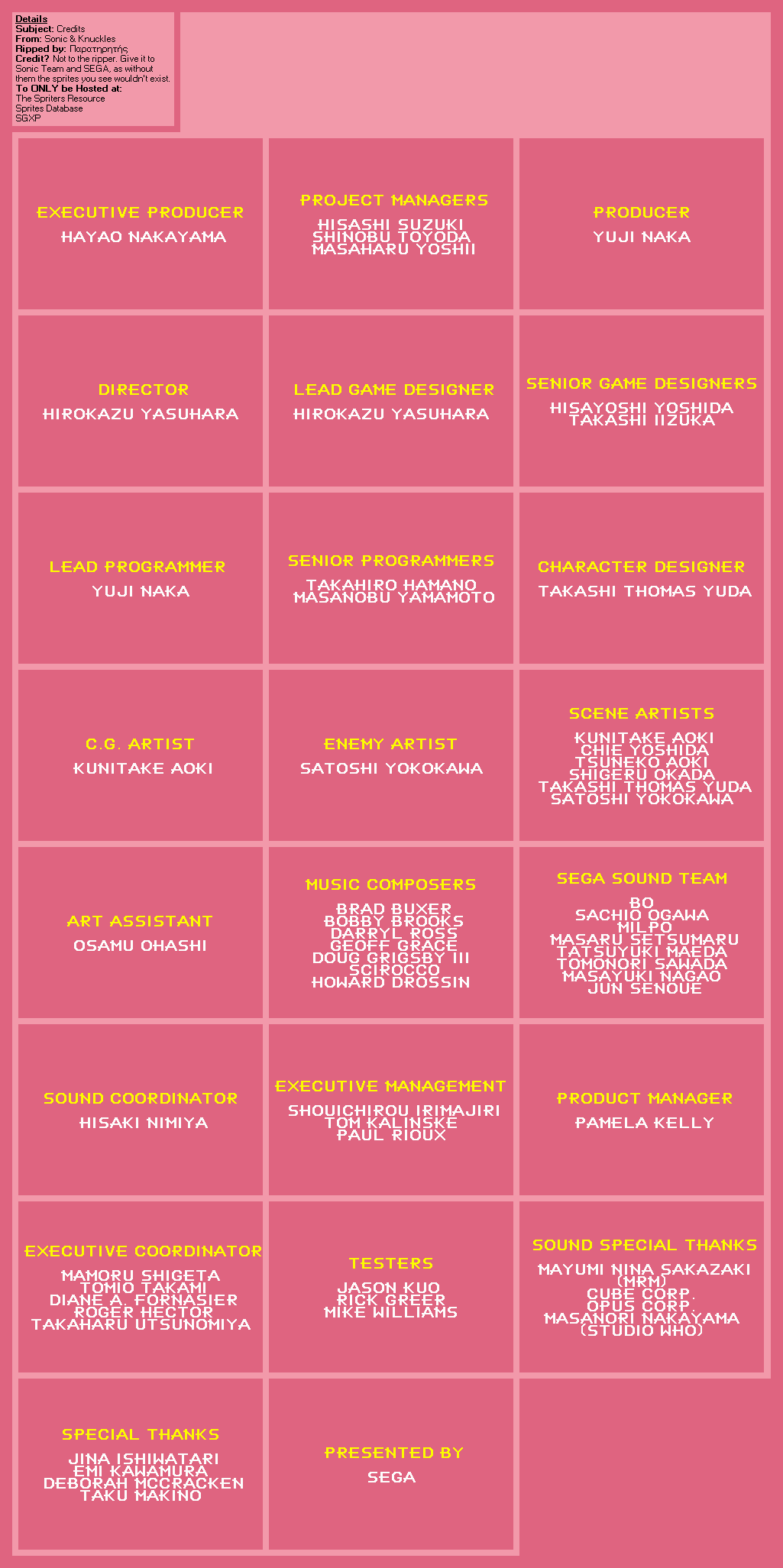 Credits (S&K)