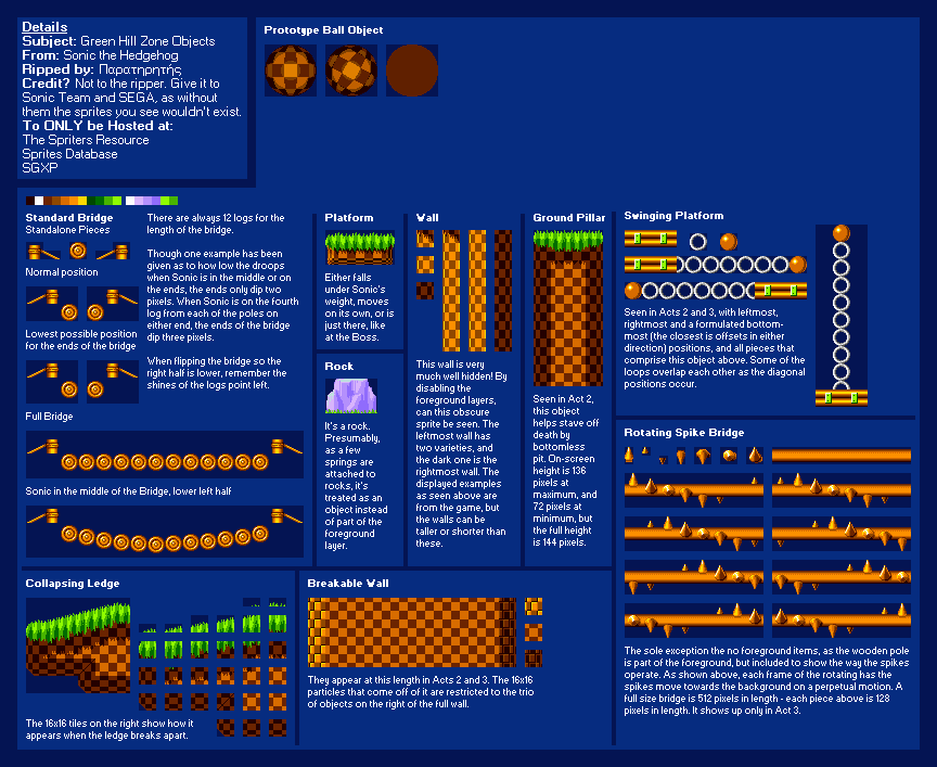 Green Hill Zone Objects (S1)