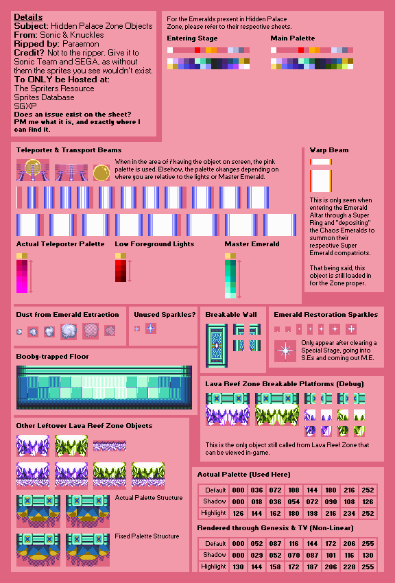 Hidden Palace Zone Objects (S&K)