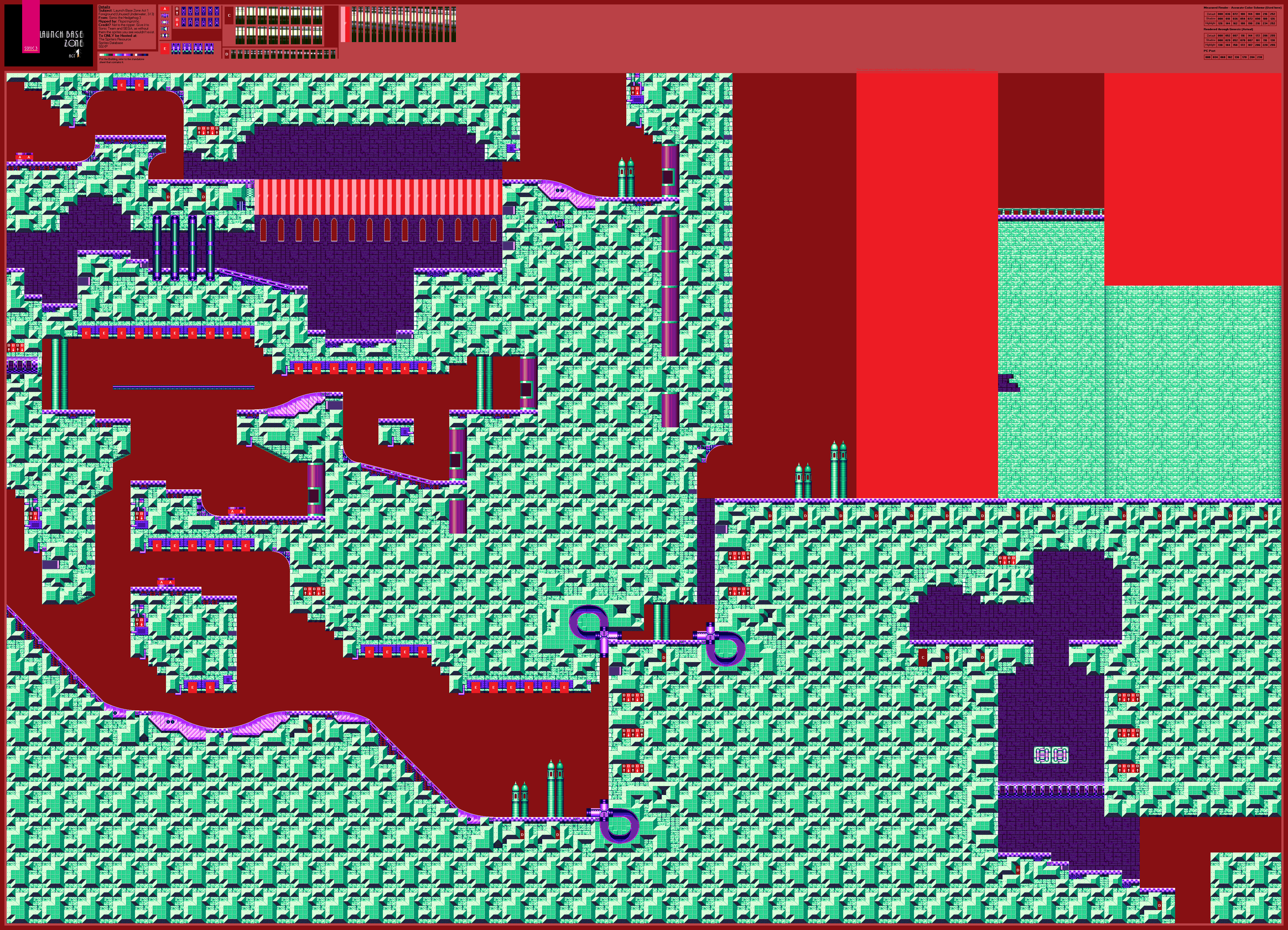 Launch Base Zone Act 1 Foreground (Underwater) (S3), part 3 of 3