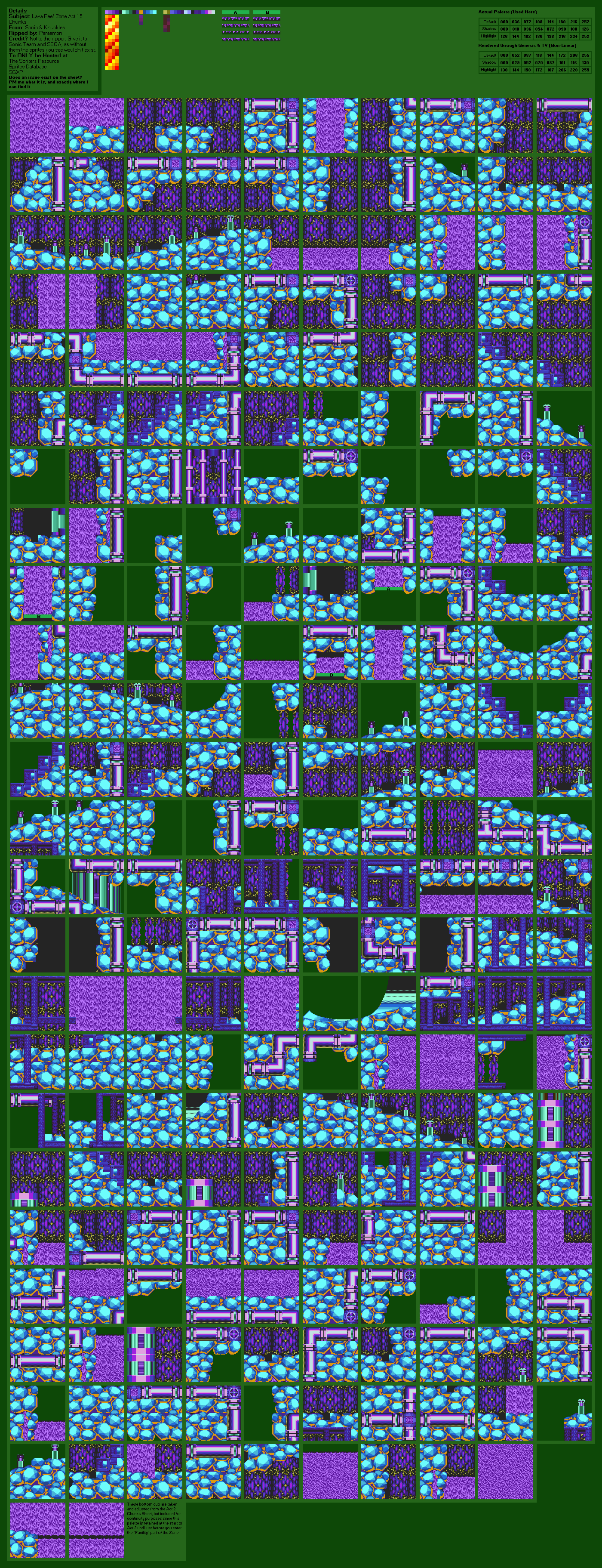 Lava Reef Zone Act 1 Chunks (Act 1.5 Palette) (S&K)