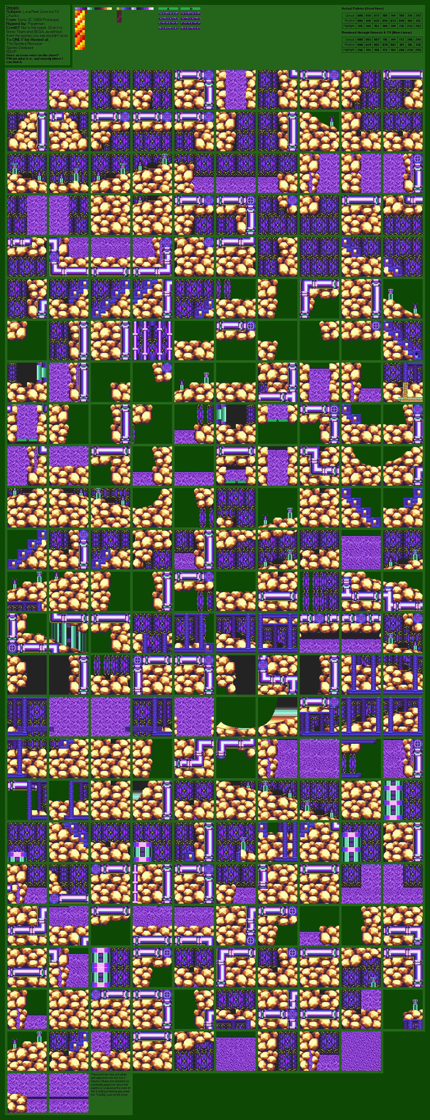 Lava Reef Zone Act 1 Chunks (Prototype Act 1.5 Palette) (S&K)