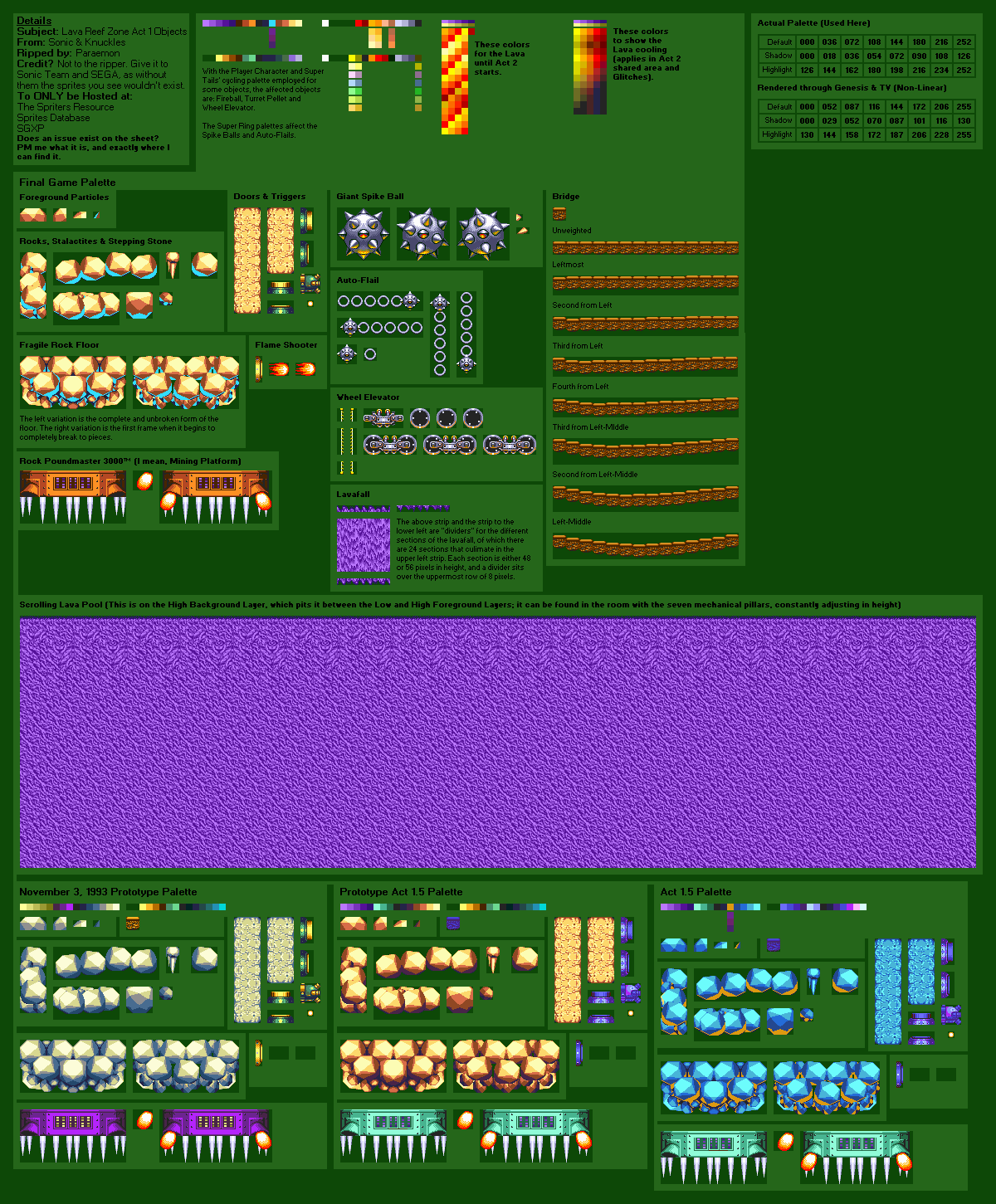 Lava Reef Zone Act 1 Objects (S&K)