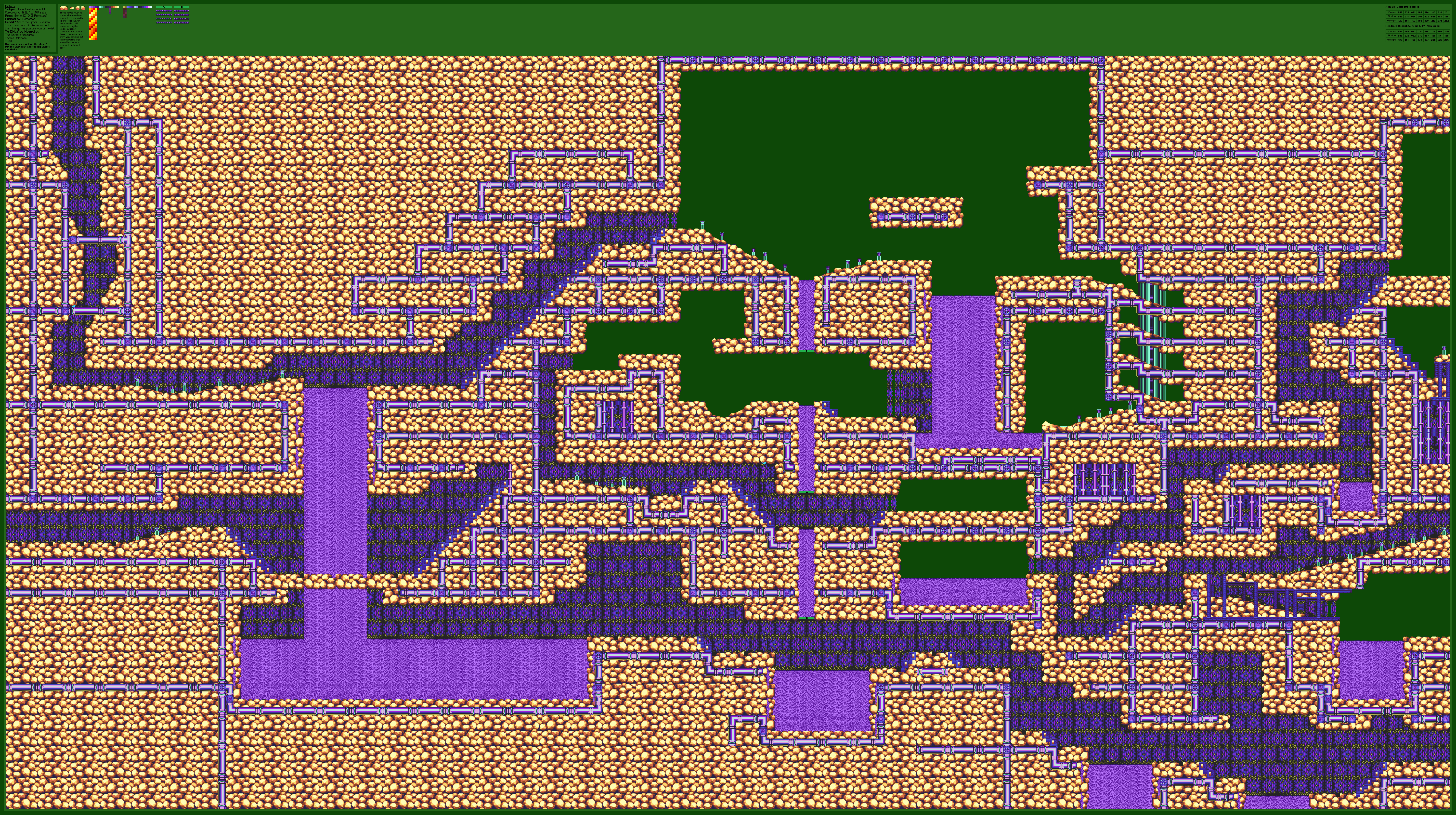 Lava Reef Zone Act 1 (Prototype Act 1.5 Palette) (S&K), part 1 of 2
