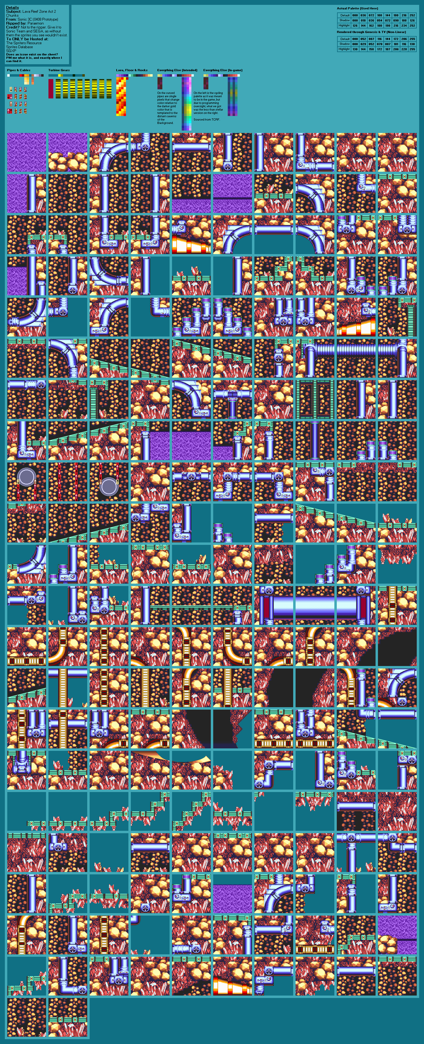 Lava Reef Zone Act 2 Chunks (Prototype Palette) (S&K)