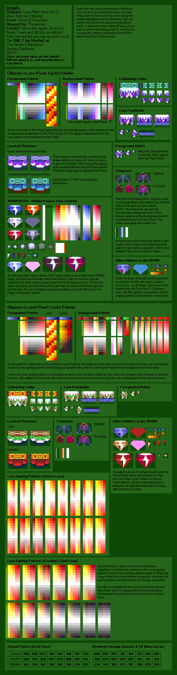 Lava Reef Zone Boss Sub-Act Objects (S&K)