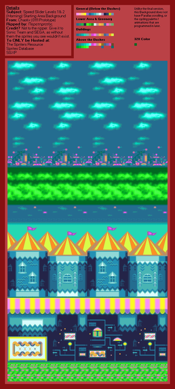 Speed Slider Levels 1 & 2 (Starting Area, Morning) (0111 Prototype) (Chaotix)