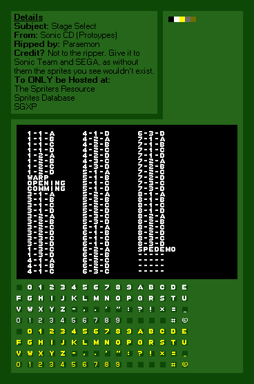 Stage Select (510 ~ 712 Prototypes) (CD Prototype)