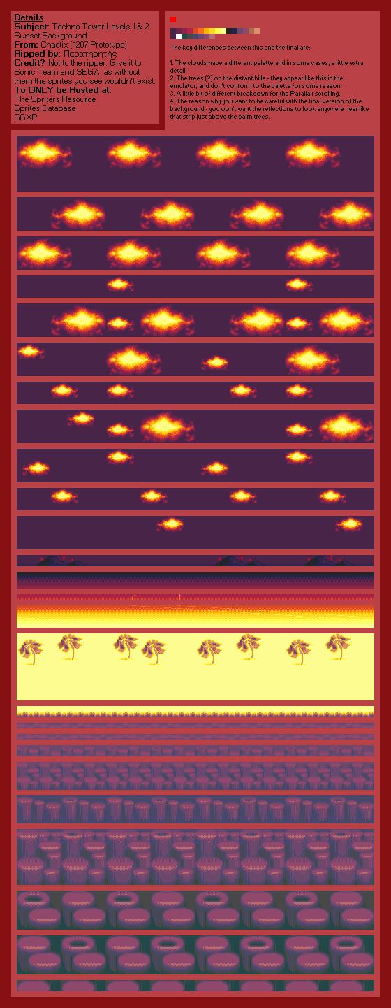 Techno Tower Levels 1 & 2 (Sunset) (1207 Prototype) (Chaotix)