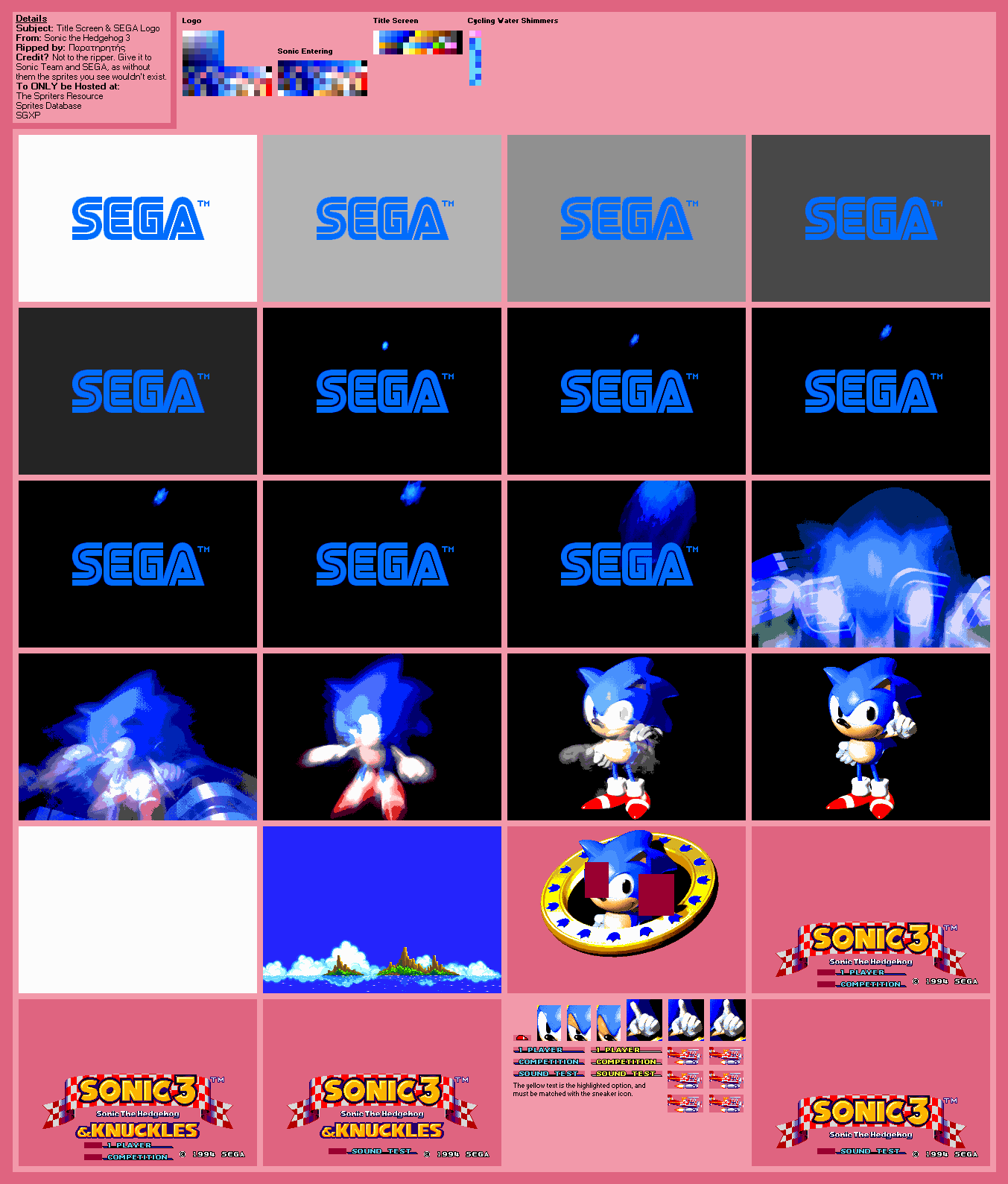 Title Screen & SEGA Logo (S3)