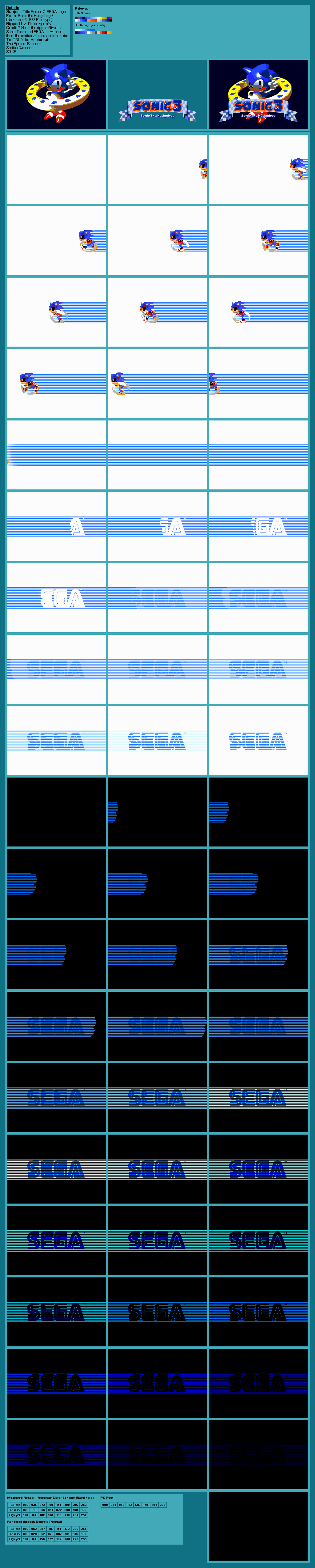 Title Screen & SEGA Logo (S3 Prototype)