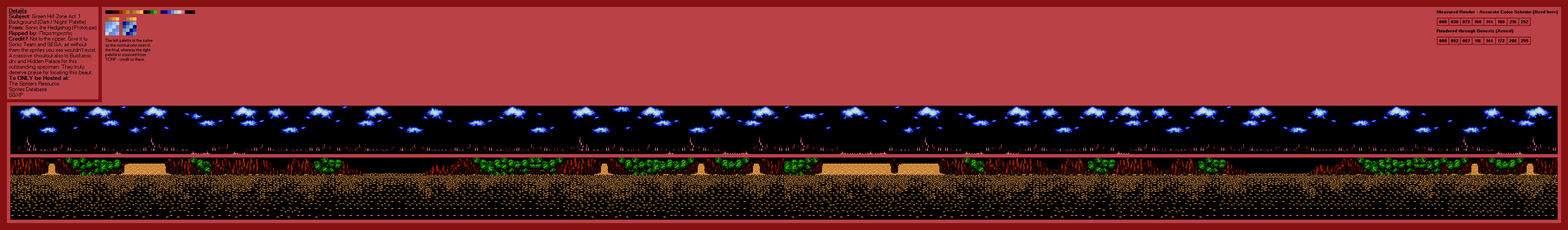 Green Hill Zone Act. 1 (Dark) Background (S1 Prototype)