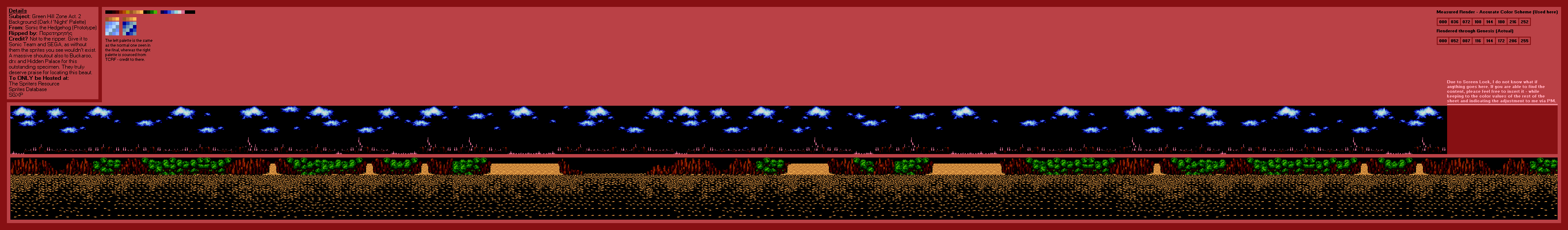 Green Hill Zone Act. 2 (Dark) Background (S1 Prototype)