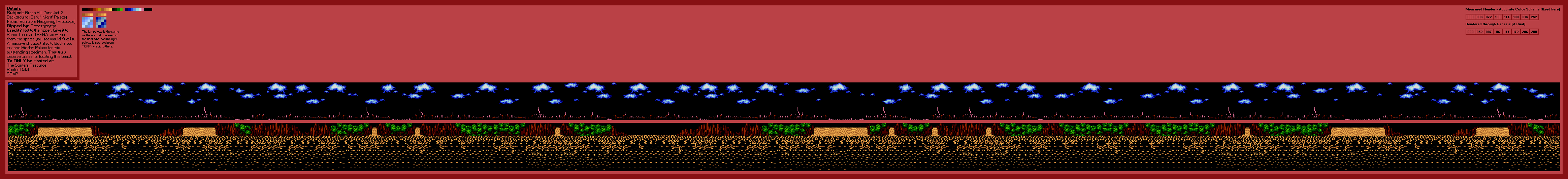 Green Hill Zone Act. 3 (Dark) Background (S1 Prototype)