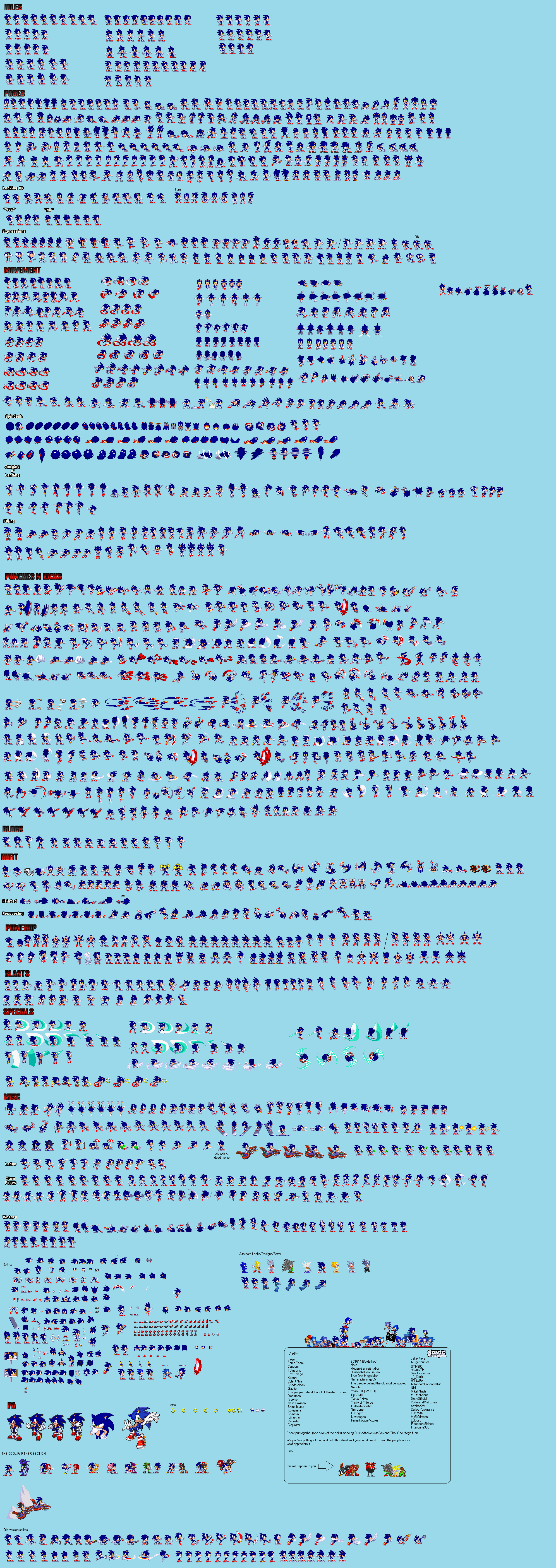 T0mS0nics Sonic - Ultimate Sprite Sheet