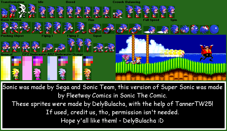 Super Sonic (Sonic The Comic Debut, Sonic 2-Style)