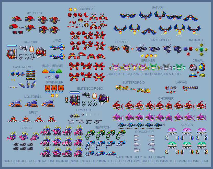 Sonic Colors/Generations Badniks (Genesis Style)