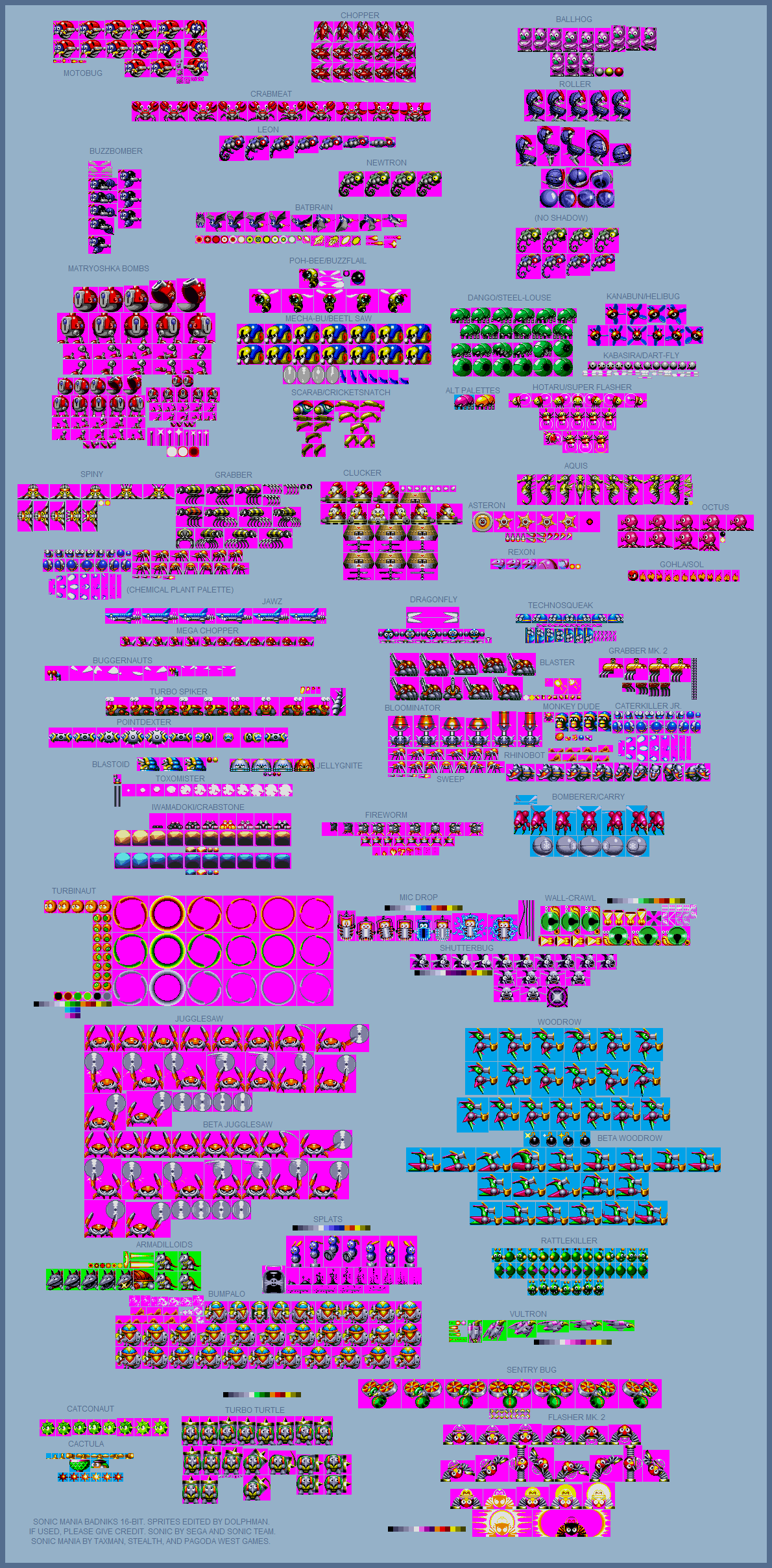 Sonic Mania Badniks (16-bit)