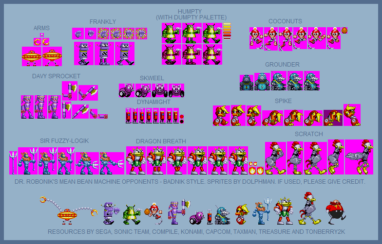 Mean Bean Machine Opponents (Sega Style)