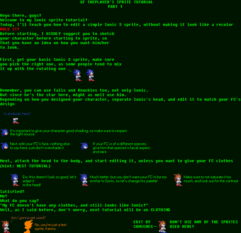 Sonic FC sprite tutorial 1