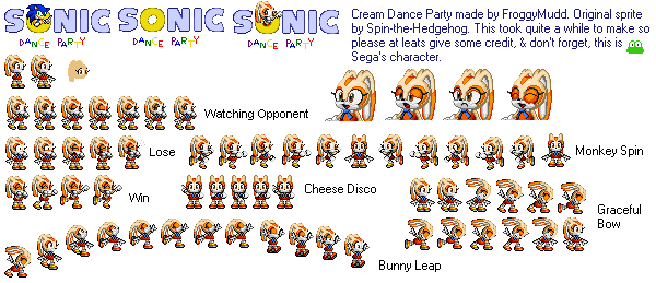 Cream DanceParty Frog